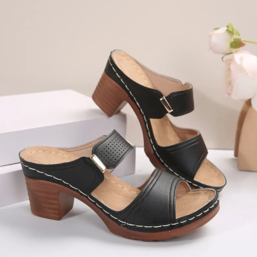 High-Heel-Sandalen für Damen ⎜ Bequeme Freizeitschuhe mit Dicker Sohle und Rutschfestem Blockabsatz für Den Sommer