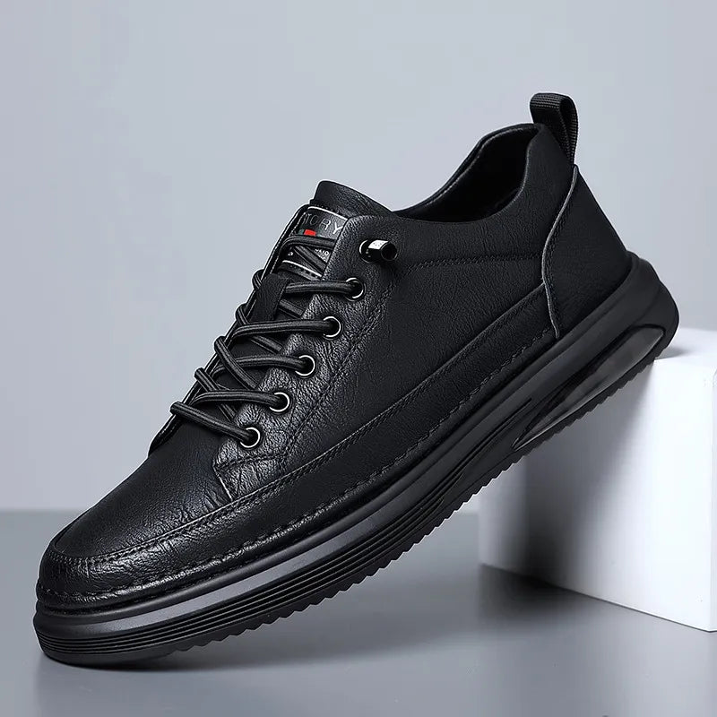 Herren Sneakers ⎜ Bequeme Sport- und Freizeitschuhe aus Leder mit gepolsterter Sohle