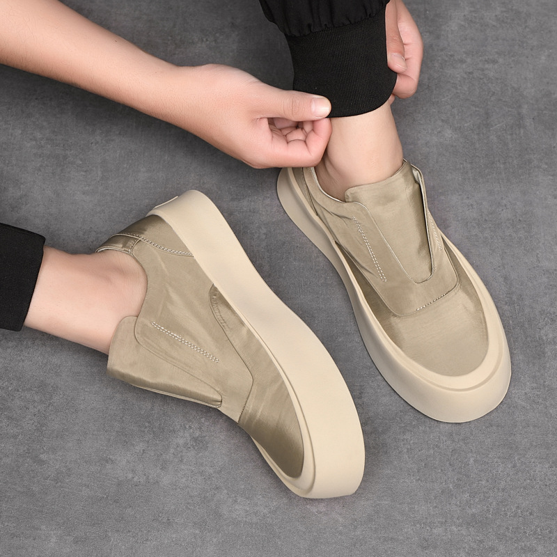 Herren Slip-On Sneakers ⎜ Bequeme Canvas-Schuhe mit Plattform für Freizeit und Alltag