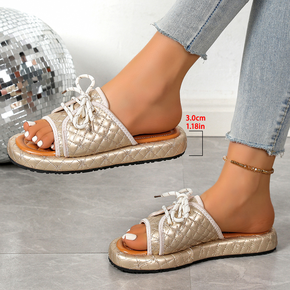 Bequeme Sandalen für Damen ⎜ Slip-ons mit Schnürung und gepolsterter Sohle für maximalen Komfort