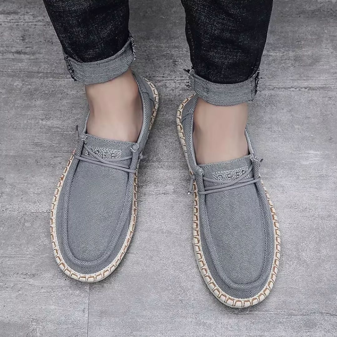 Herren Slip-On Schuhe ⎜ Bequeme Leinenschuhe im Sommerstil für Freizeit und Alltag