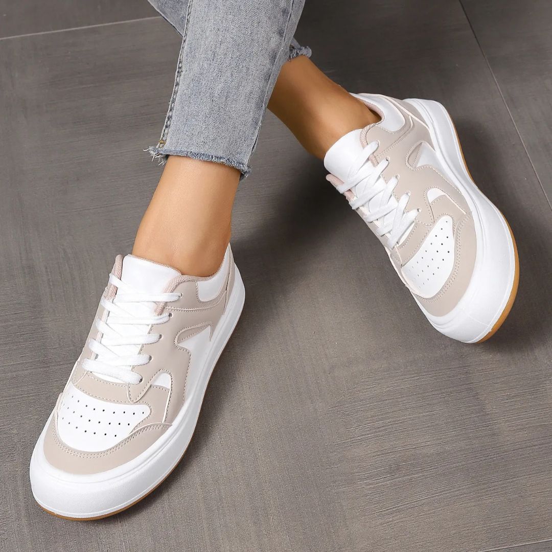 Damen Sneakers ⎜ Bequeme Plateau-Schuhe mit trendigem Design und rutschfester Sohle für den Alltag