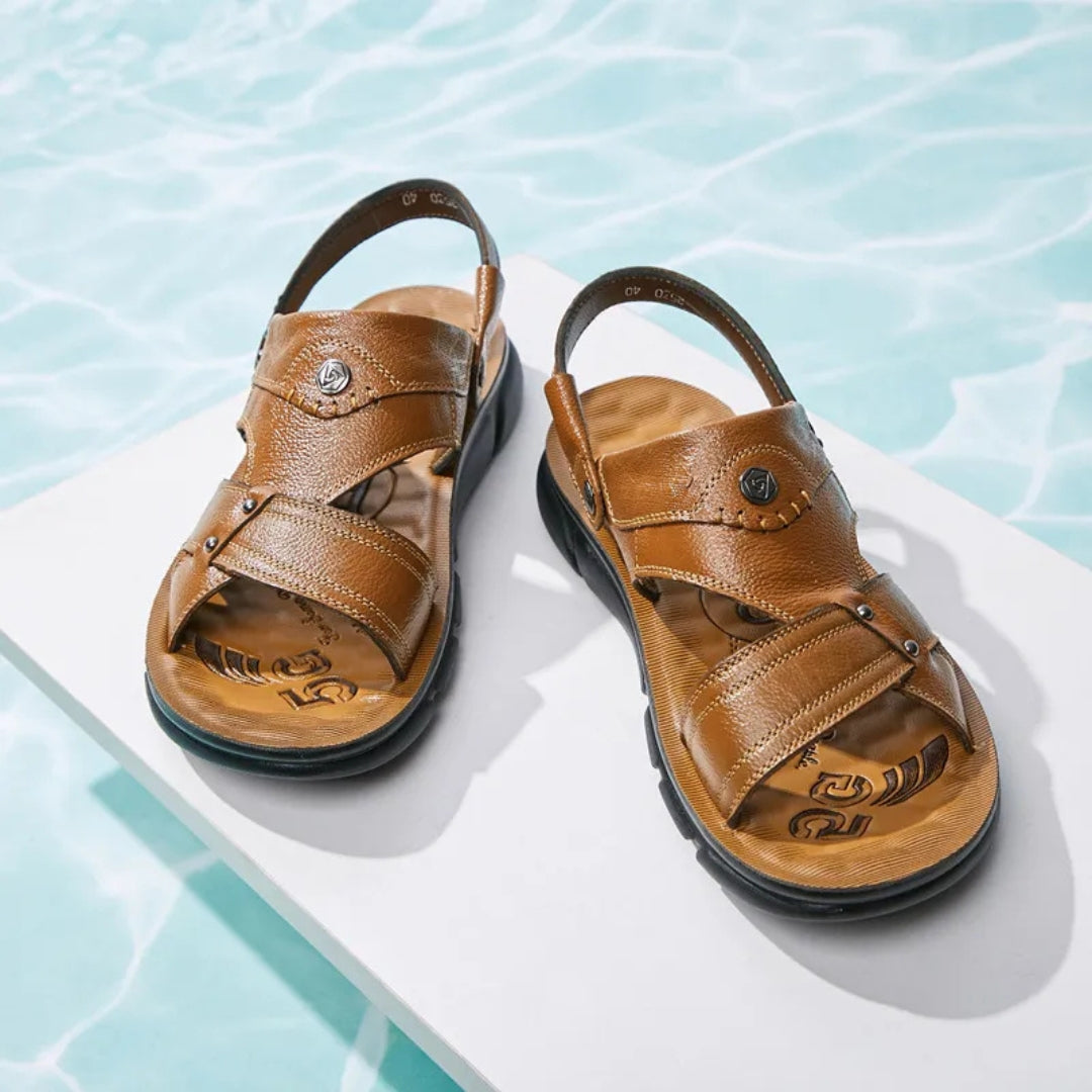 Lederslipper für Herren ⎜ Vielseitige Strandsandalen für Outdoor-Aktivitäten