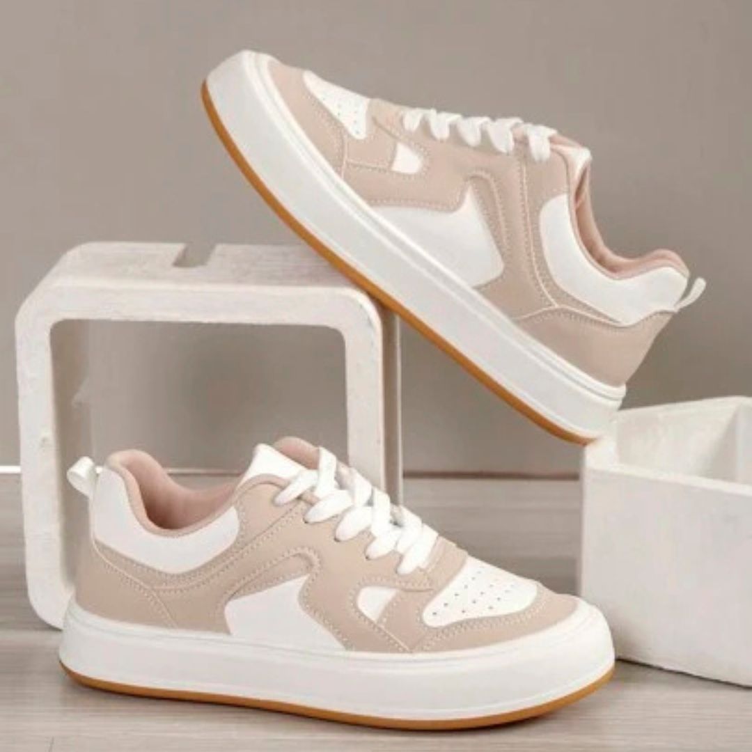 Damen Sneakers ⎜ Bequeme Plateau-Schuhe mit trendigem Design und rutschfester Sohle für den Alltag