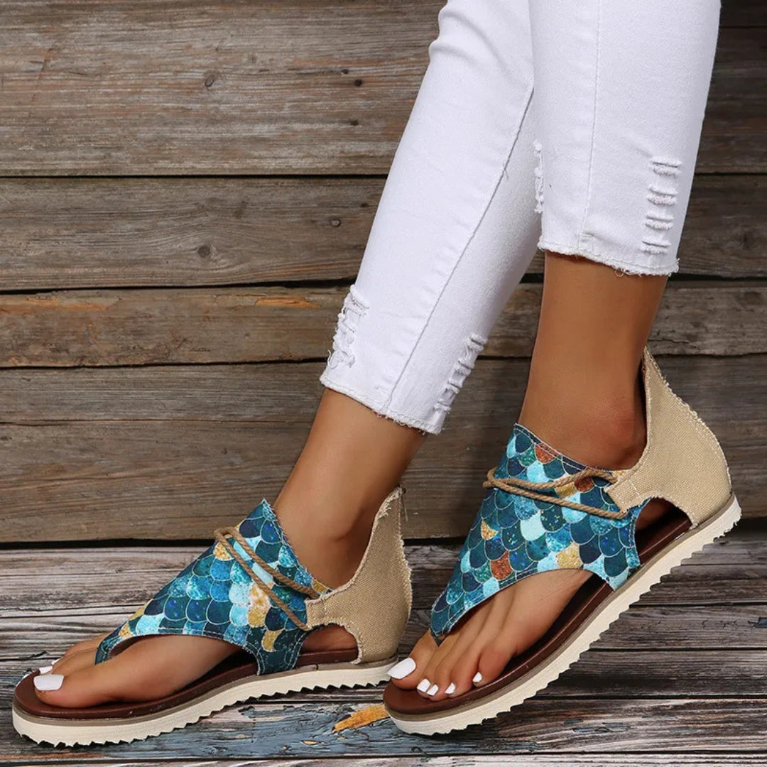 Zehenstegsandalen für Damen ⎜ Bequeme Sommerschuhe mit Rutschfester Sohle und Weiter Passform