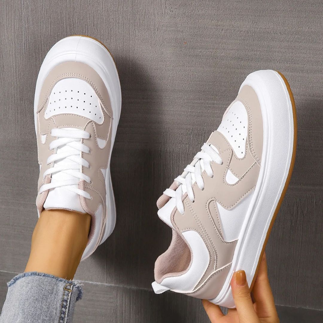 Damen Sneakers ⎜ Bequeme Plateau-Schuhe mit trendigem Design und rutschfester Sohle für den Alltag