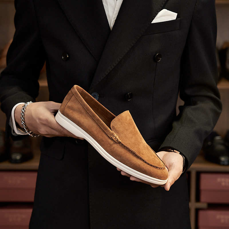 Herren Loafer ⎜ Bequeme Slip-On Schuhe im Retro-Stil aus Wildleder für den Alltag