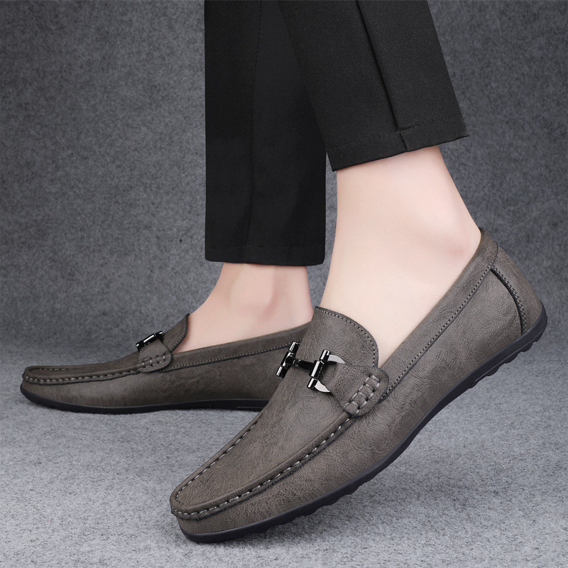 Herren Mokassin-Schuhe ⎜ Komfortable Slip-On Schuhe aus hochwertigem Leder mit eleganter Schnalle