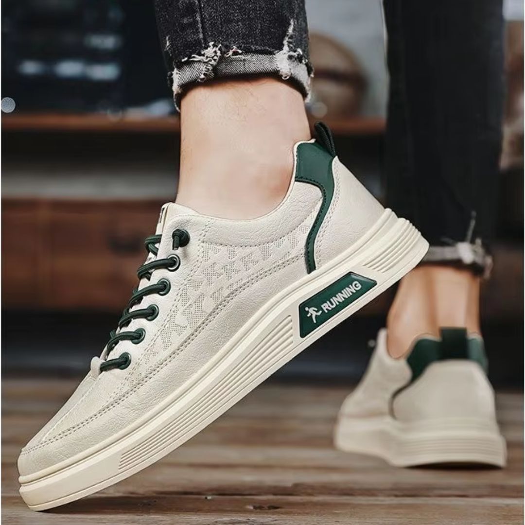 Herren Sneakers ⎜ Modische Freizeitschuhe aus Leder mit komfortabler Sohle für den Alltag