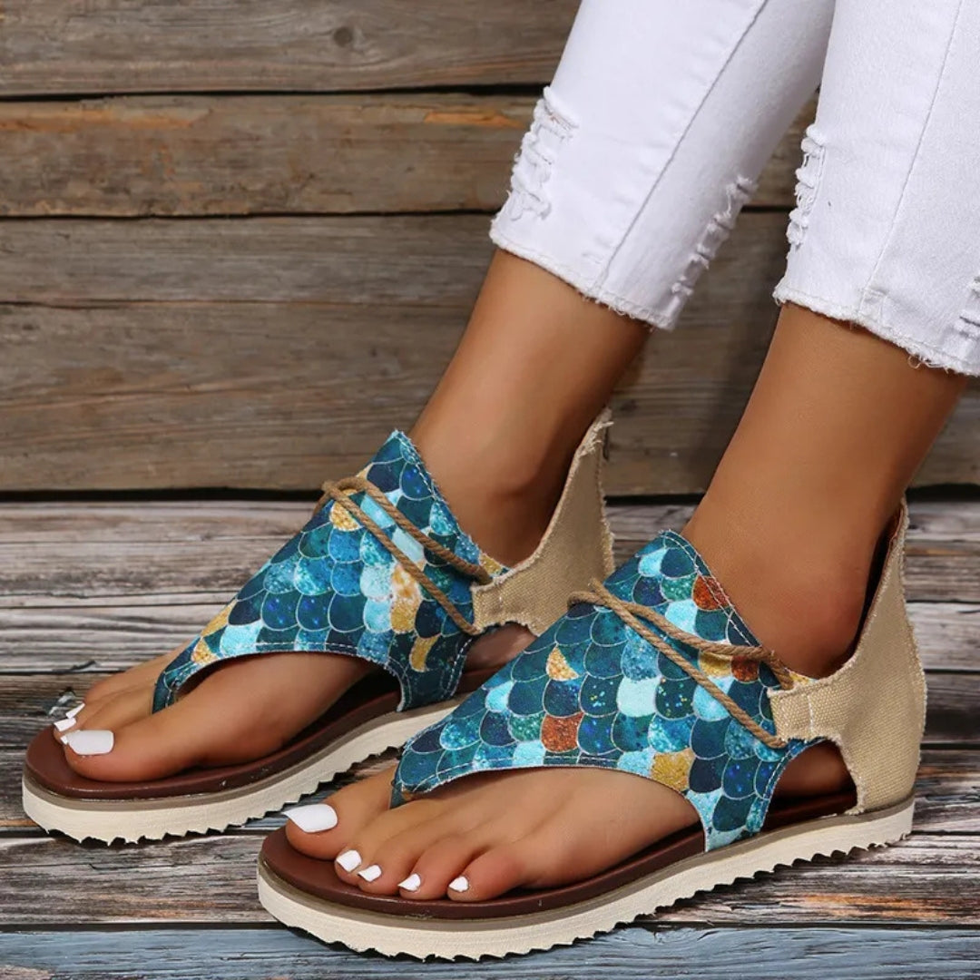 Zehenstegsandalen für Damen ⎜ Bequeme Sommerschuhe mit Rutschfester Sohle und Weiter Passform