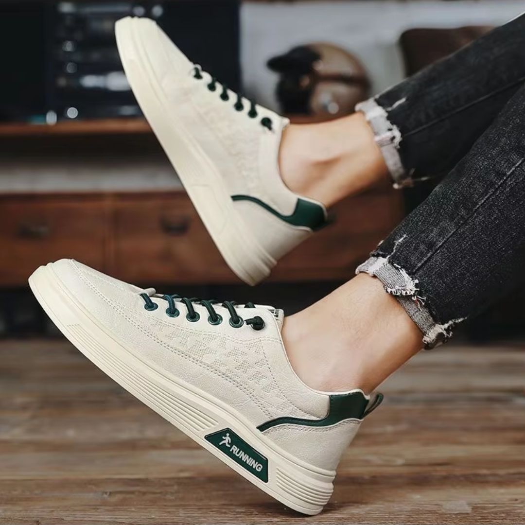 Herren Sneakers ⎜ Modische Freizeitschuhe aus Leder mit komfortabler Sohle für den Alltag