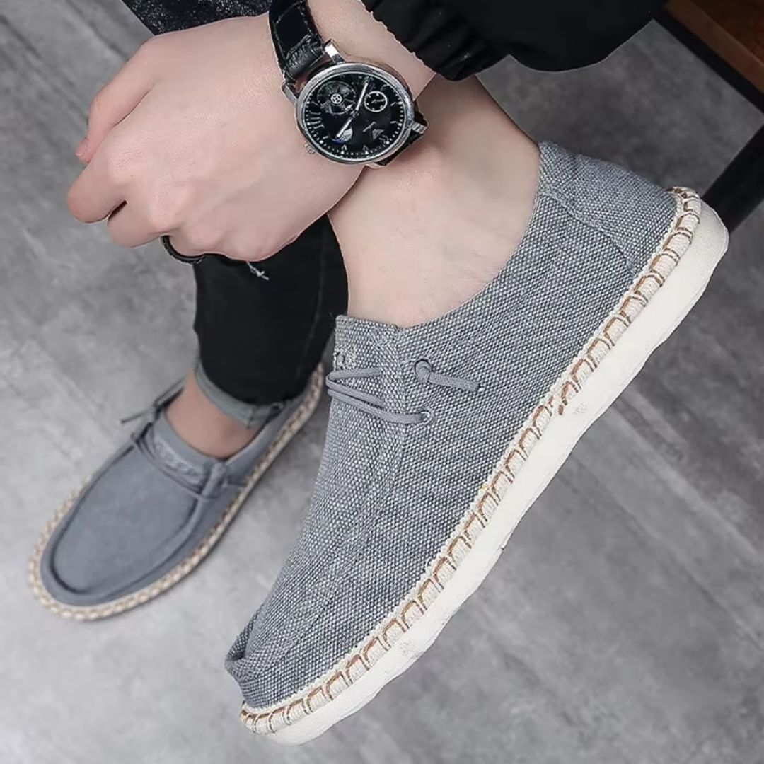 Herren Slip-On Schuhe ⎜ Bequeme Leinenschuhe im Sommerstil für Freizeit und Alltag