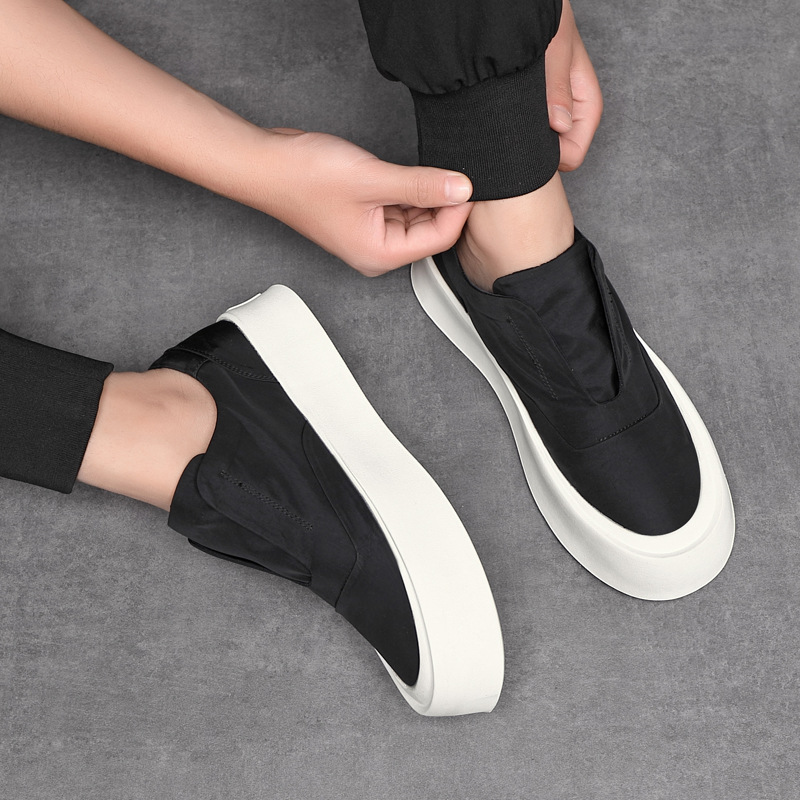 Herren Slip-On Sneakers ⎜ Bequeme Canvas-Schuhe mit Plattform für Freizeit und Alltag