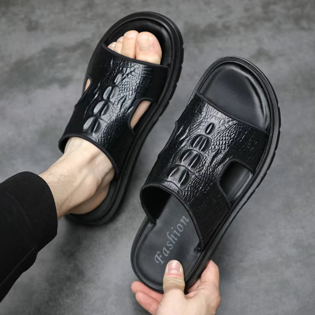 Ledersandalen für Herren ⎜ Modische Strandschuhe Im Europäischen Stil für Den Outdoor-Einsatz