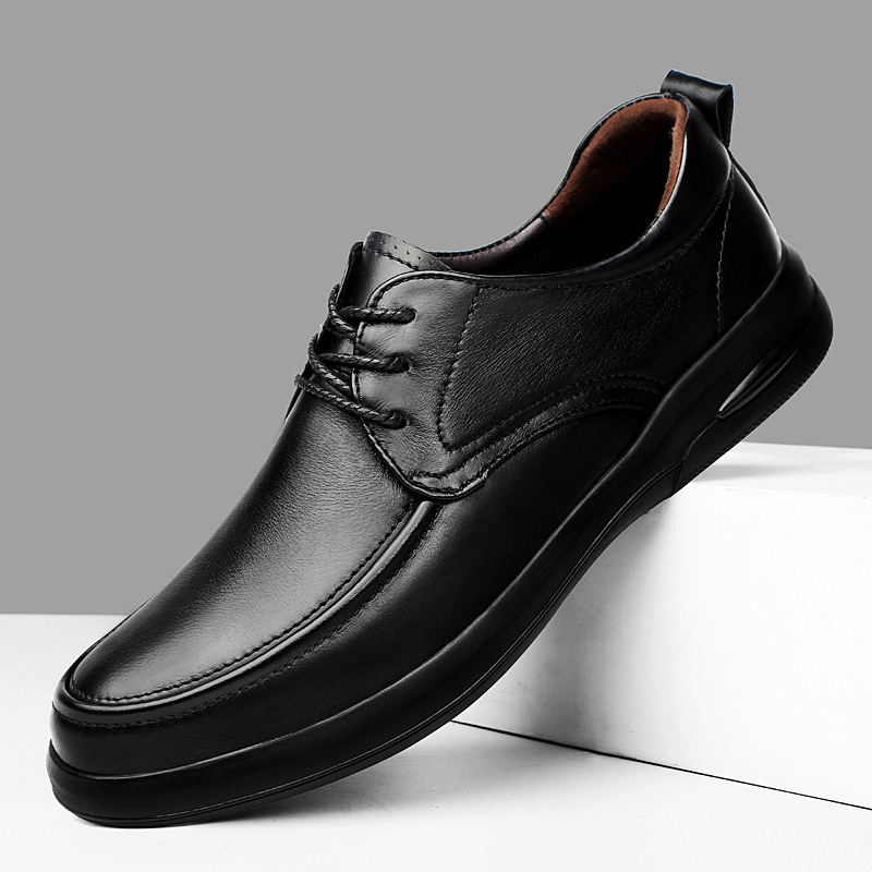 Herren Lederschuhe ⎜ Bequeme Schnürer im Business-Design mit weicher Sohle für den Alltag