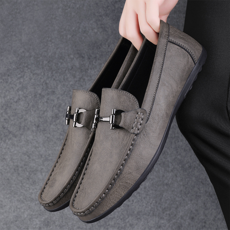 Herren Mokassin-Schuhe ⎜ Komfortable Slip-On Schuhe aus hochwertigem Leder mit eleganter Schnalle