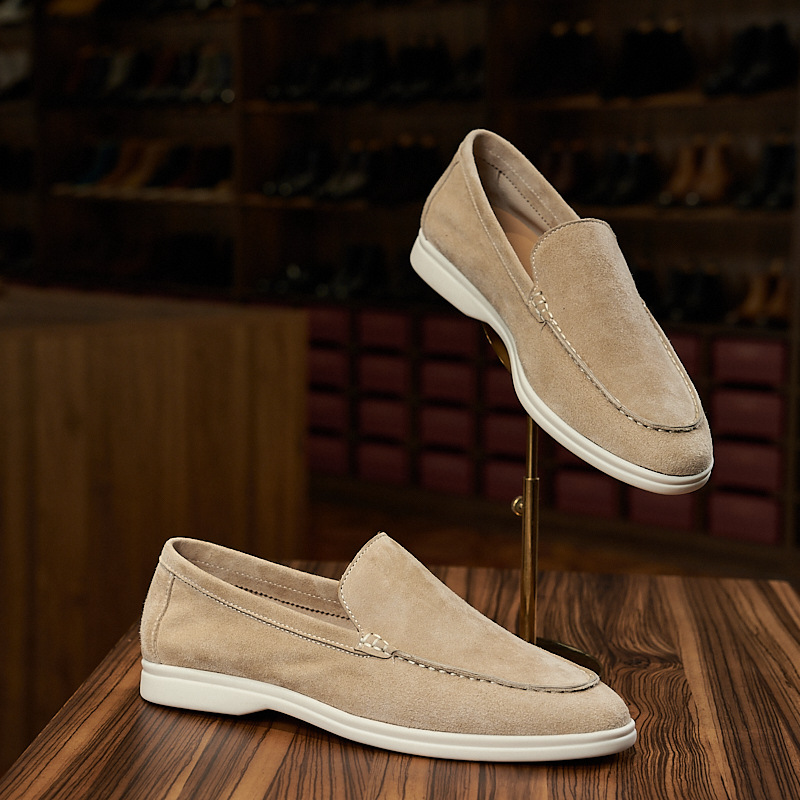 Herren Loafer ⎜ Bequeme Slip-On Schuhe im Retro-Stil aus Wildleder für den Alltag