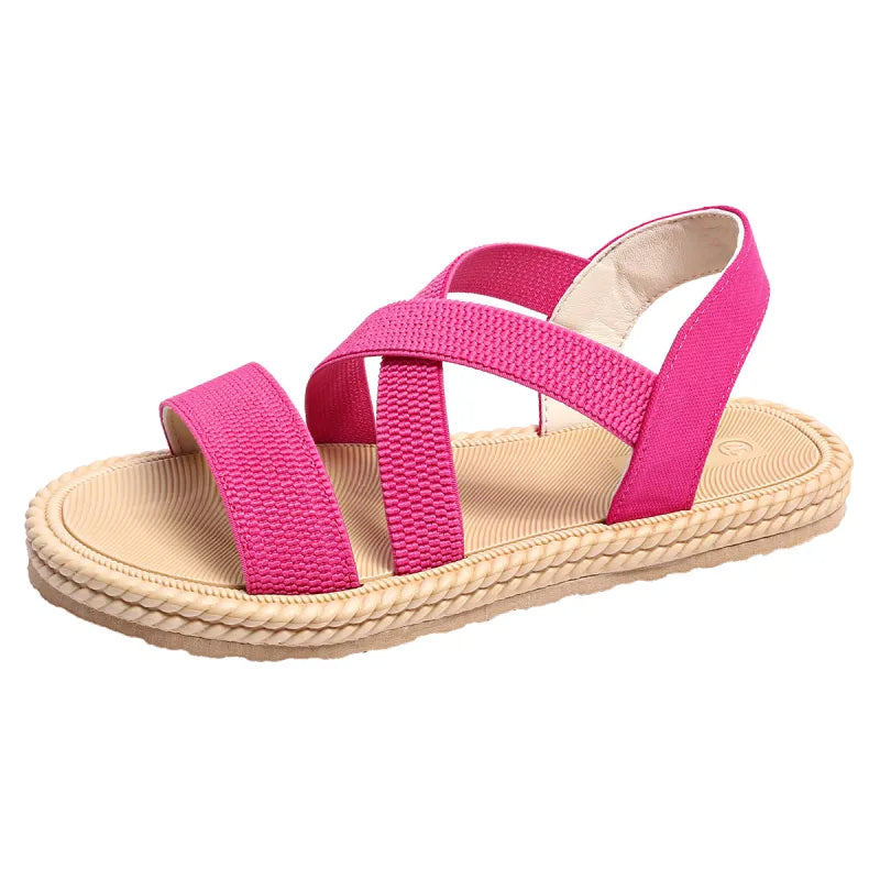 Damen Sandalen im Casual-Stil ⎜ Bequeme Schuhe mit elastischen Riemen und modischer Sohle