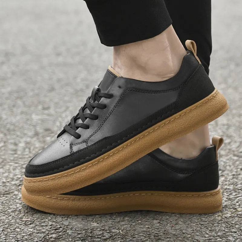 Handgenähte Herren Sneakers ⎜Bequeme Freizeitschuhe aus Leder mit weicher Sohle
