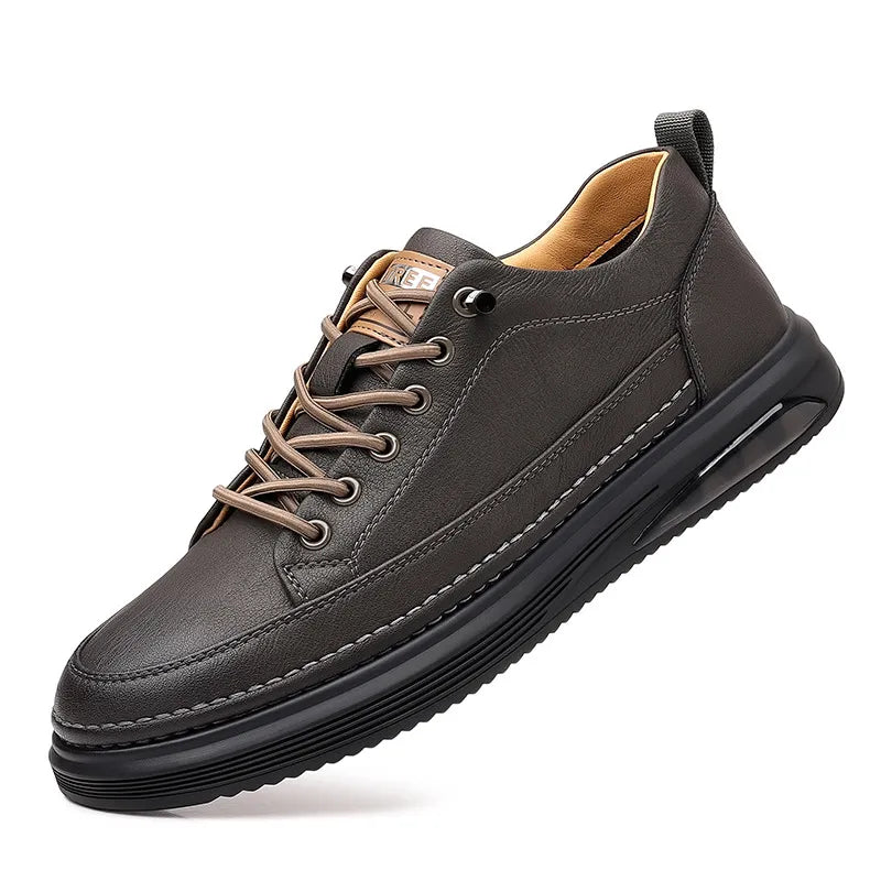 Herren Sneakers ⎜ Bequeme Sport- und Freizeitschuhe aus Leder mit gepolsterter Sohle