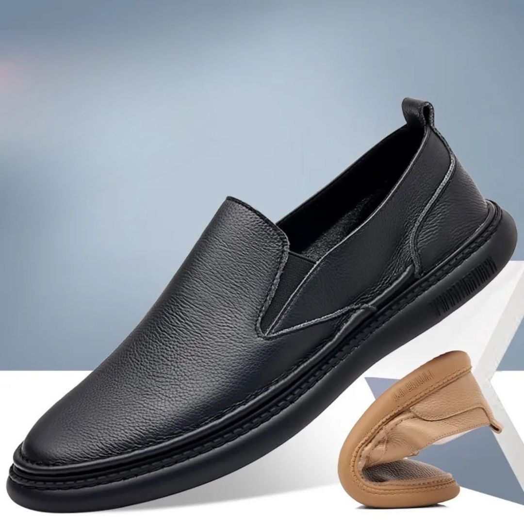 Herren Slip-On Schuhe ⎜ Bequeme Leder-Schuhe im modernen Design für den Alltag
