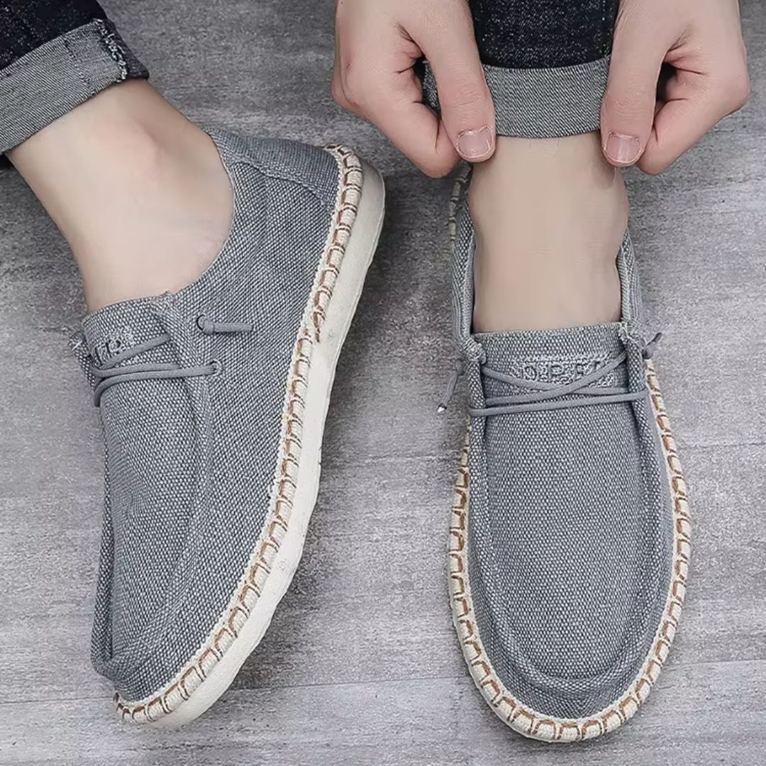 Herren Slip-On Schuhe ⎜ Bequeme Leinenschuhe im Sommerstil für Freizeit und Alltag