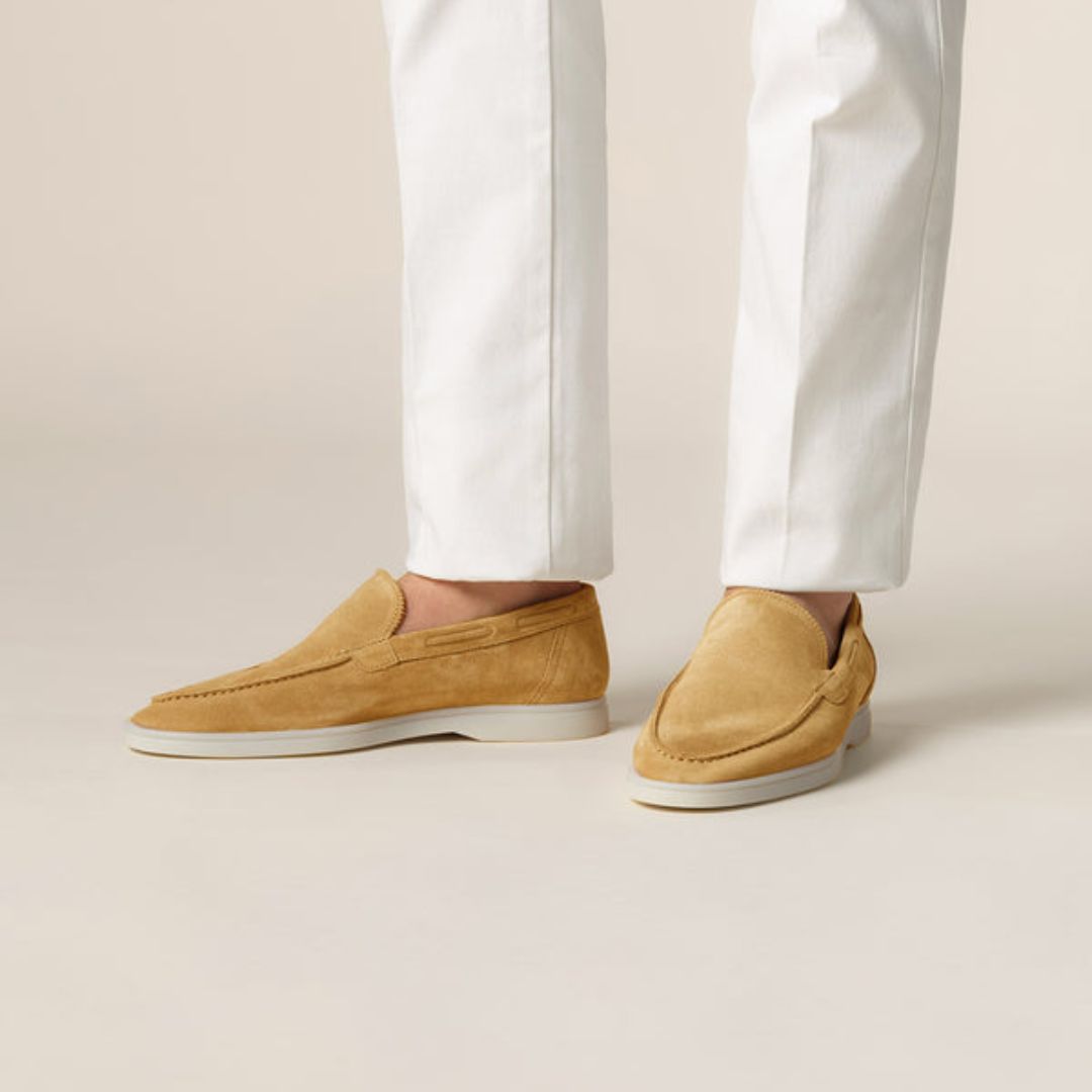Herren Slip-On Mokassins ⎜ Bequeme Freizeitschuhe aus Wildleder für den Sommer