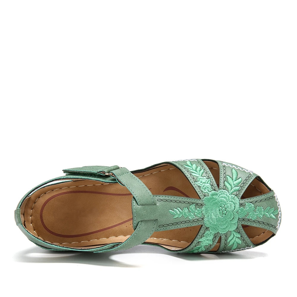 Damen Casual-Sandalen ⎜ Rutschfest mit Weicher Leichtsohle und Retro-Design für Alltag & Freizeit