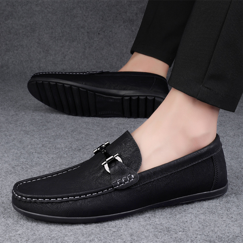 Herren Mokassin-Schuhe ⎜ Komfortable Slip-On Schuhe aus hochwertigem Leder mit eleganter Schnalle