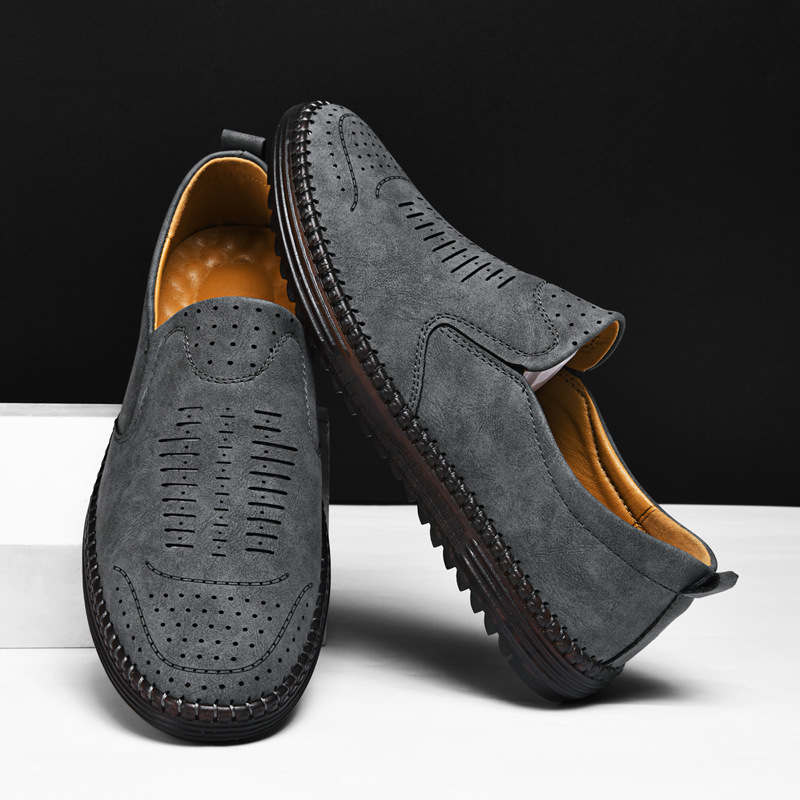 Herren Slip-On Schuhe ⎜ Bequeme Freizeit-Schuhe aus hochwertigem Leder für den Alltag