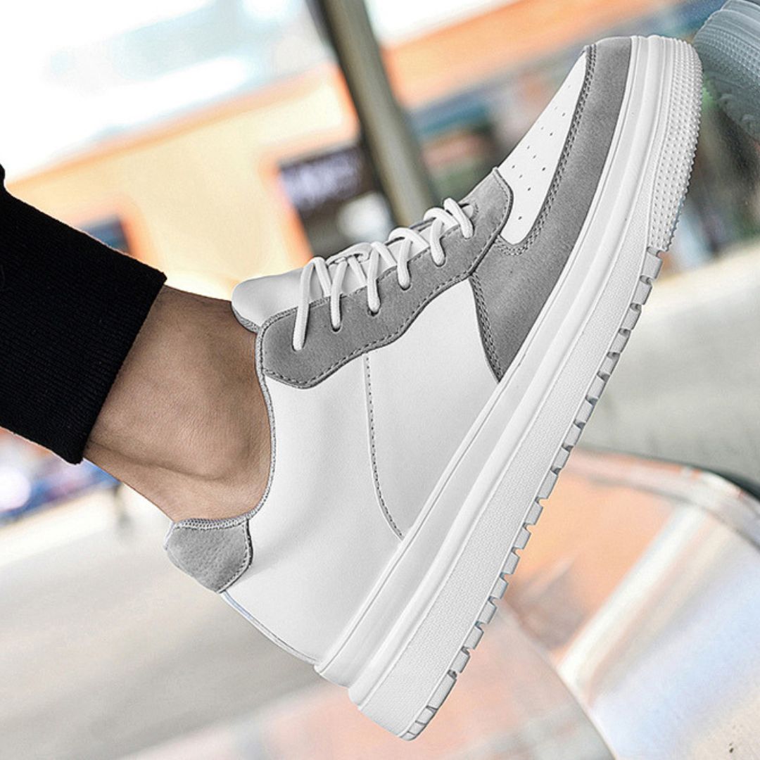Herren Skateboard Sneaker ⎜ Atmungsaktive Schuhe mit Verstecktem Höhen-Boost und Soft-Bottom-Sohle