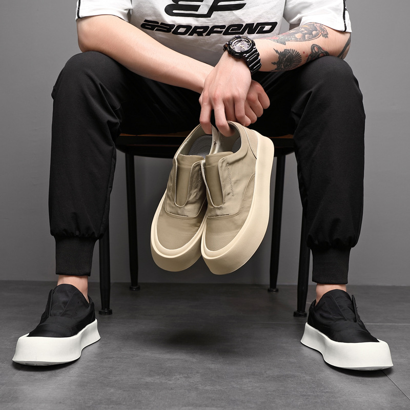 Herren Slip-On Sneakers ⎜ Bequeme Canvas-Schuhe mit Plattform für Freizeit und Alltag