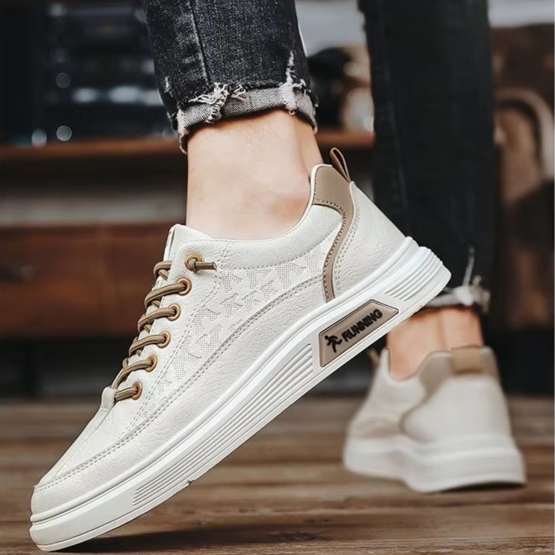 Herren Sneakers ⎜ Modische Freizeitschuhe aus Leder mit komfortabler Sohle für den Alltag