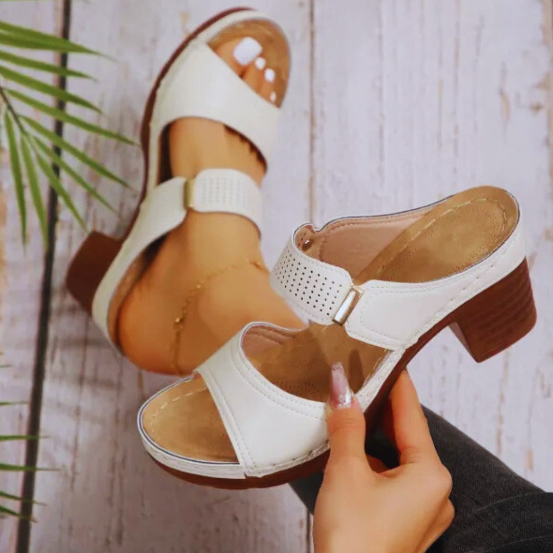 High-Heel-Sandalen für Damen ⎜ Bequeme Freizeitschuhe mit Dicker Sohle und Rutschfestem Blockabsatz für Den Sommer
