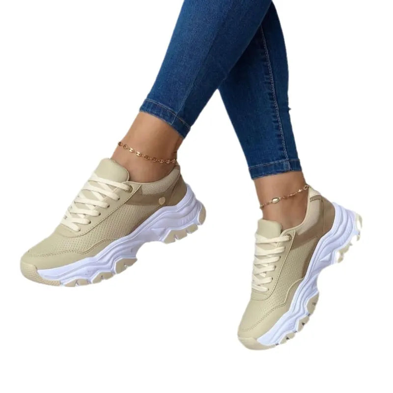 Plattform-Sneaker für Damen ⎜ Bequeme Schuhe mit Klassischem Design und Modischer Sohle für Alltag