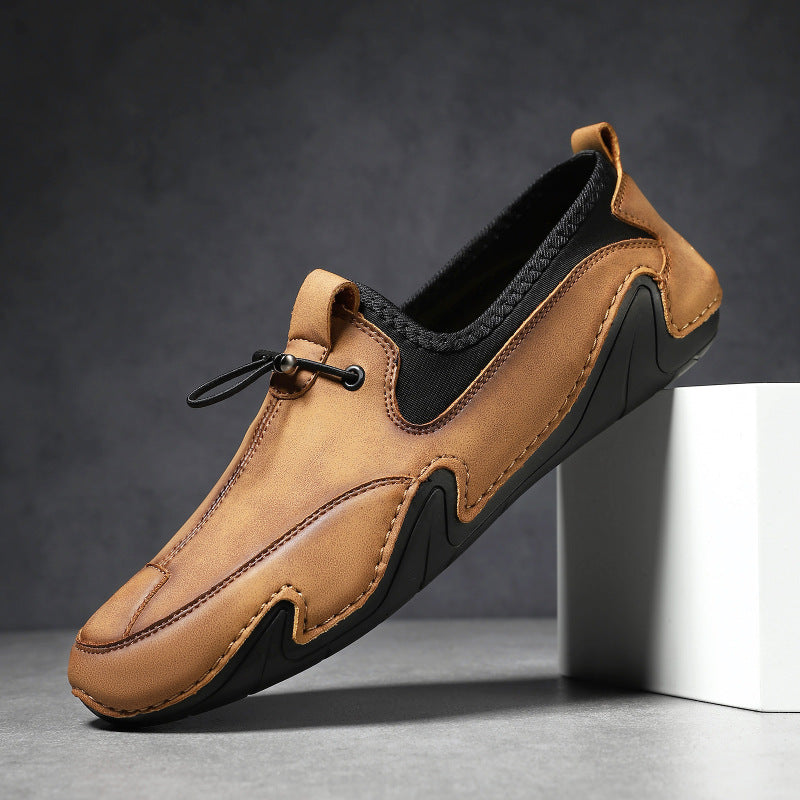 Herren Outdoor Slipper ⎜ Bequeme Trekkingschuhe aus Leder für Alltag und Fahrten