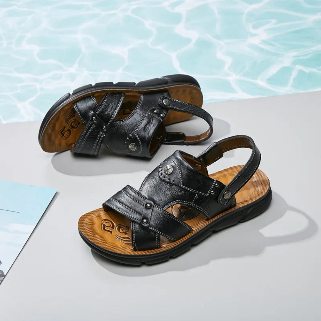 Lederslipper für Herren ⎜ Vielseitige Strandsandalen für Outdoor-Aktivitäten