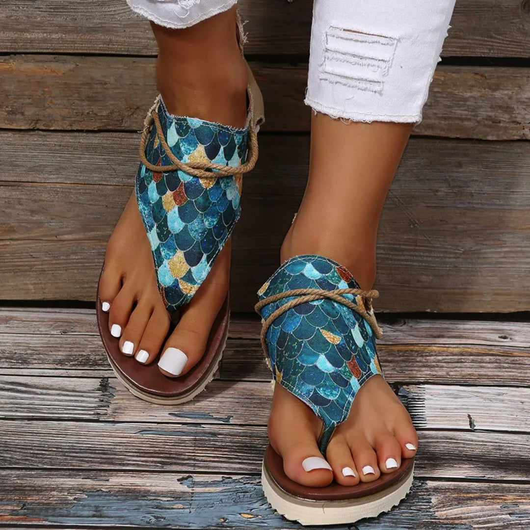 Zehenstegsandalen für Damen ⎜ Bequeme Sommerschuhe mit Rutschfester Sohle und Weiter Passform
