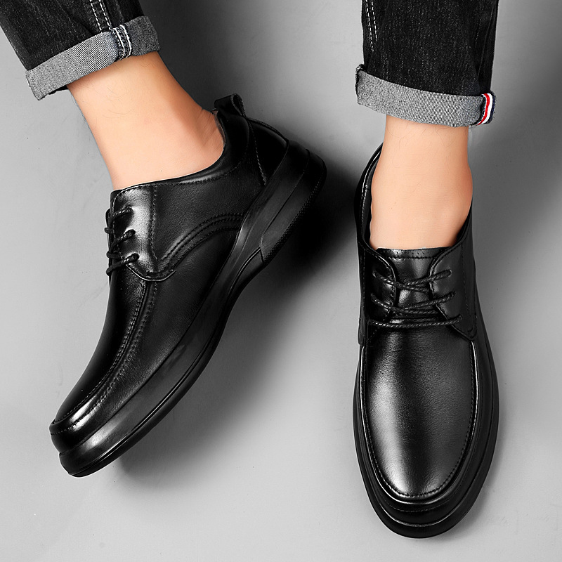 Herren Lederschuhe ⎜ Bequeme Schnürer im Business-Design mit weicher Sohle für den Alltag