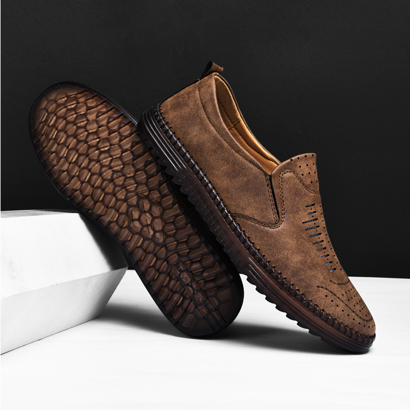 Herren Slip-On Schuhe ⎜ Bequeme Freizeit-Schuhe aus hochwertigem Leder für den Alltag