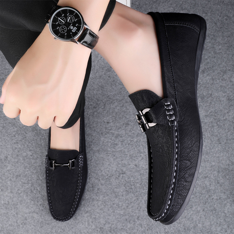 Herren Mokassin-Schuhe ⎜ Komfortable Slip-On Schuhe aus hochwertigem Leder mit eleganter Schnalle