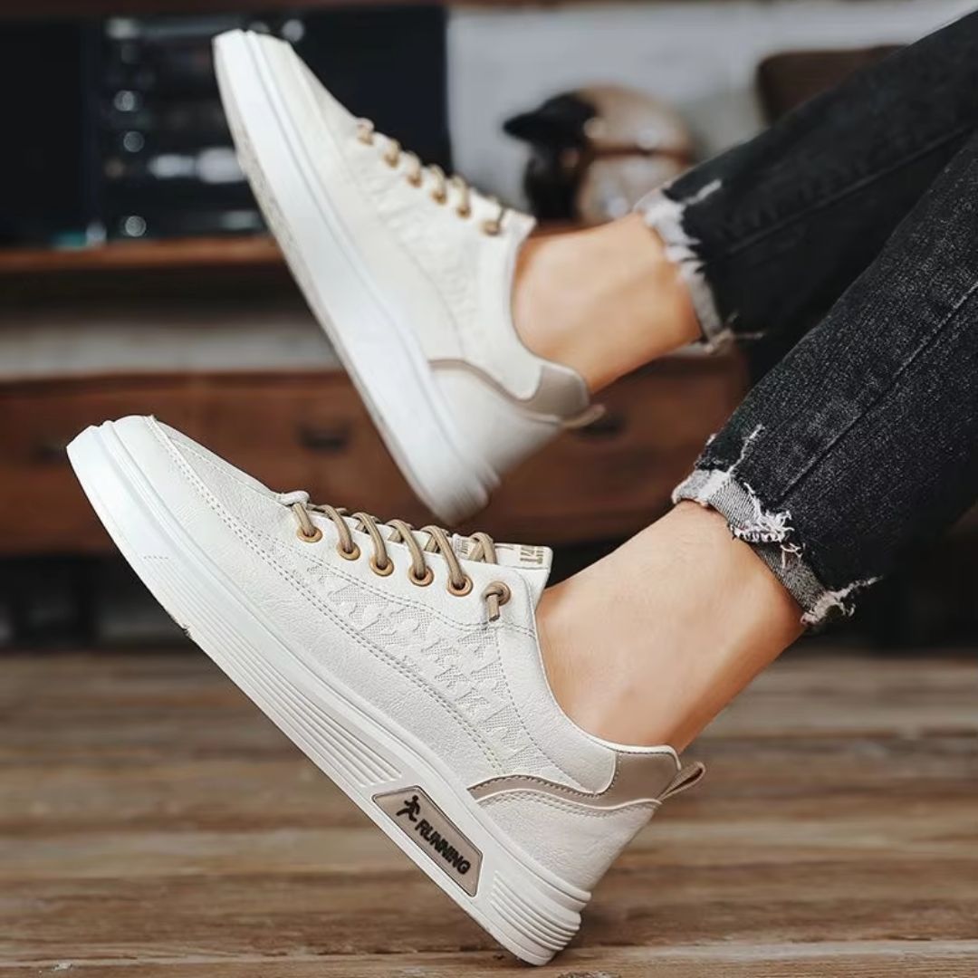Herren Sneakers ⎜ Modische Freizeitschuhe aus Leder mit komfortabler Sohle für den Alltag