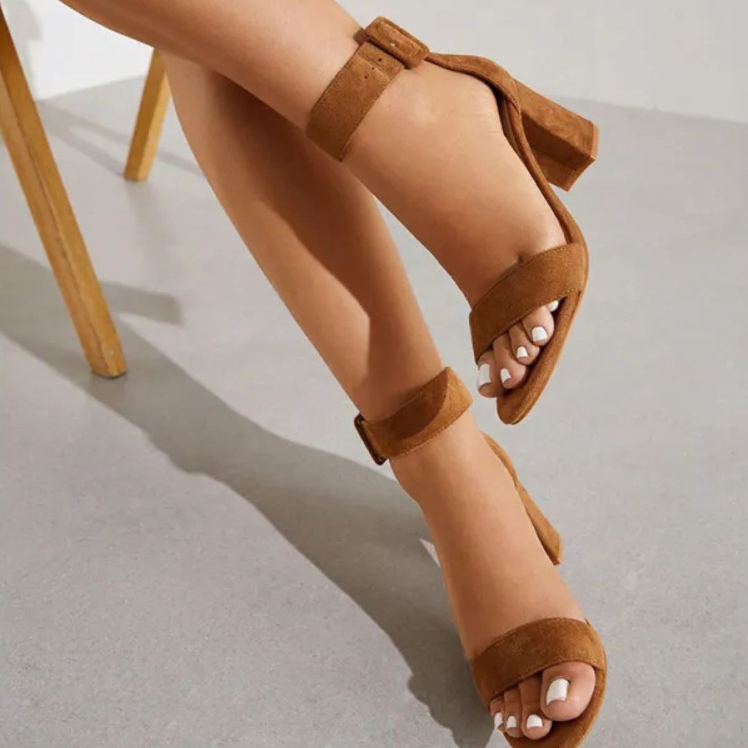 Blockabsatz Sandalen für Damen ⎜ Offene Zehen mit verstellbarem Riemen und komfortablem Tragegefühl