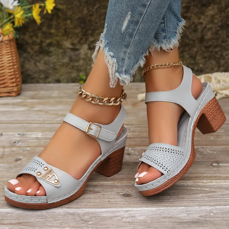 High Heel Sandalen für Damen ⎜ Elegante Sommerschuhe mit Absatz für große Größen und bequemen Tragekomfort