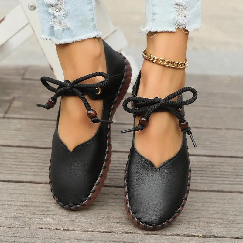 Freizeitschuhe für Damen ⎜ Bequeme Slip-On Schuhe mit Kordelzug und strapazierfähiger Sohle