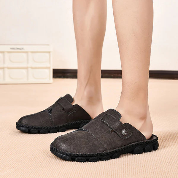 Sommer Slipper für Herren ⎜ Handgefertigte Freizeitschuhe mit modischer Naht für Outdoor und Alltag
