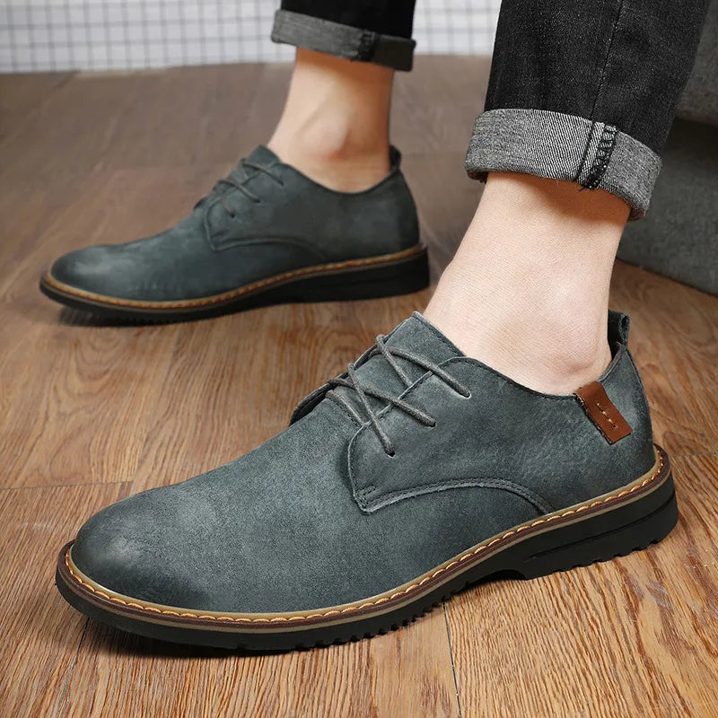 Herren Schnürschuhe ⎜ Bequeme Leder-Schuhe im Casual-Stil für Frühling und Alltag