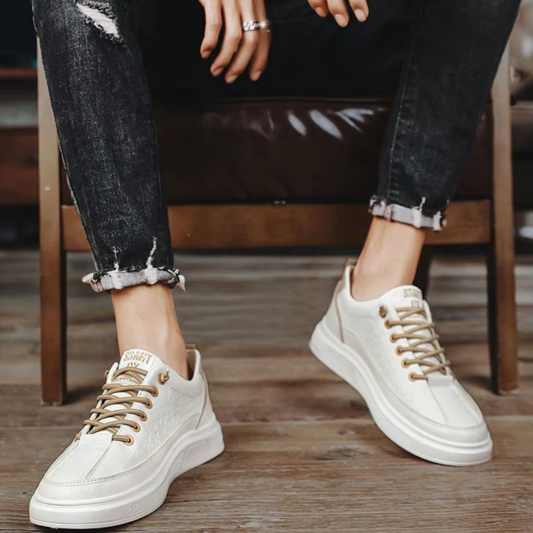 Herren Sneakers ⎜ Modische Freizeitschuhe aus Leder mit komfortabler Sohle für den Alltag