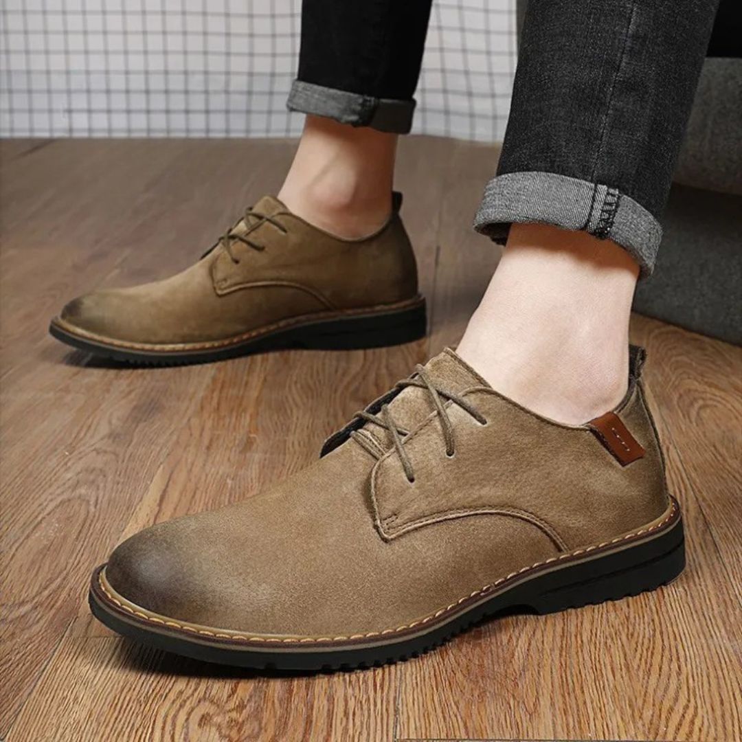 Herren Schnürschuhe ⎜ Bequeme Leder-Schuhe im Casual-Stil für Frühling und Alltag