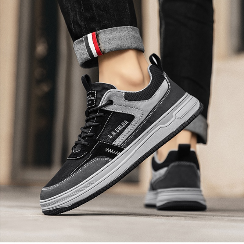 Herren Sneakers ⎜ Modische Freizeitschuhe aus Leder für den Frühling im Retro-Stil
